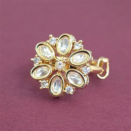 Kundan Adjustable Ring With Carat Gold Plating
