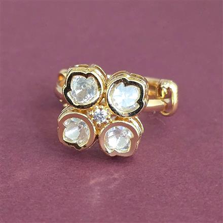 Kundan Adjustable Ring With Carat Gold Plating