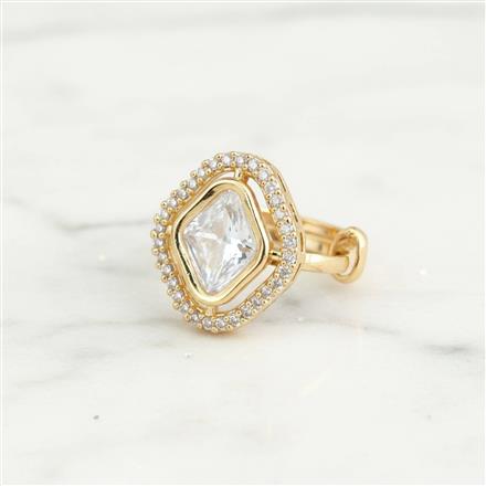 Kundan Adjustable Ring With Carat Gold Plating