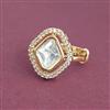 Kundan Adjustable Ring With Carat Gold Plating