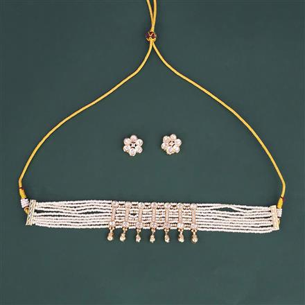 Kundan Choker Necklace Set With Carat Gold Plating