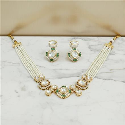 Kundan Choker Necklace Set With Carat Gold Plating