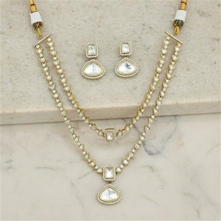 Kundan Classic Necklace Set With Carat Mehndi Plating