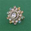 Kundan Adjustable Ring With Carat Gold Plating