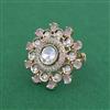 Kundan Adjustable Ring With Carat Gold Plating
