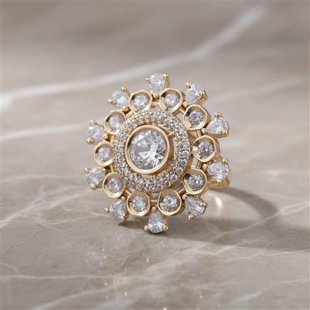 Kundan Adjustable Ring With Carat Gold Plating
