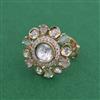 Kundan Adjustable Ring With Carat Gold Plating