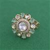 Kundan Adjustable Ring With Carat Gold Plating