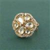 Kundan Adjustable Ring With Carat Mehndi Plating