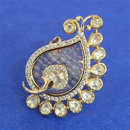 Kundan Adjustable Ring With Carat Gold Plating