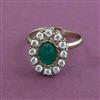 Kundan Adjustable Ring With Mehndi Plating