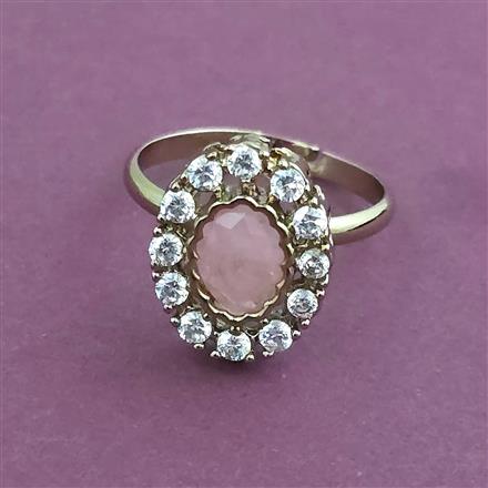 Kundan Adjustable Ring With Mehndi Plating