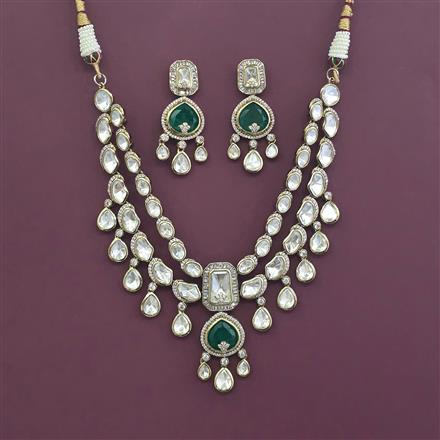Kundan Classic Necklace With Mehndi Plating