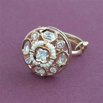 Kundan Adjustable Ring With Carat Gold Plating