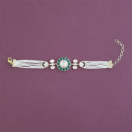 Kundan Adjustable Bracelet With Carat Gold Plating