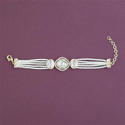 Kundan Adjustable Bracelet With Carat Gold Plating