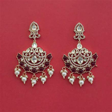 Kundan Moti Earring With Carat Plating