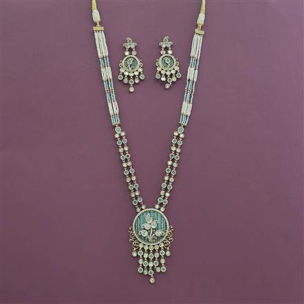 Kundan Classic Pendant Set With Mehndi Plating