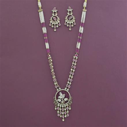 Kundan Classic Pendant Set With Mehndi Plating