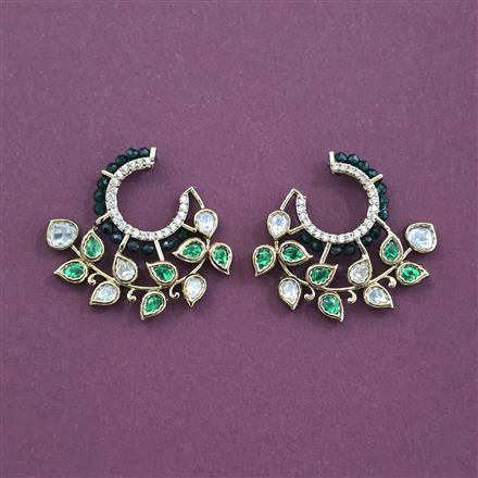 Kundan Classic Earring With Mehndi Plating