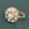 Kundan Adjustable Ring With Carat Gold Plating