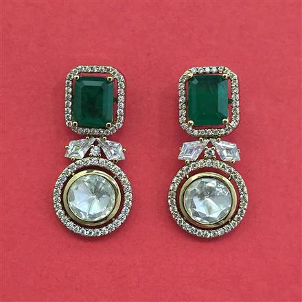 Kundan Classic Earring With Mehndi Plating