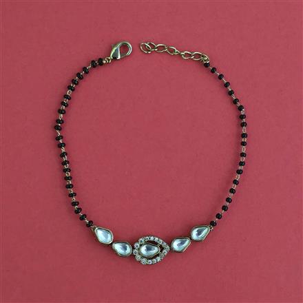 Kundan Adjustable Bracelet With Mehndi Plating