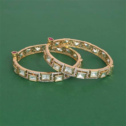 Kundan Openable Bangles With Carat Plating