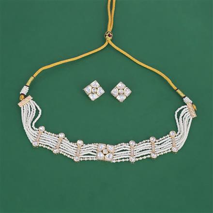 Kundan Choker Necklace Set With Carat Plating