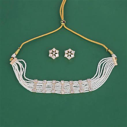 Kundan Choker Necklace Set With Carat Plating