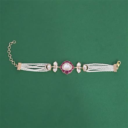 Kundan Adjustable Bracelet With Carat Plating