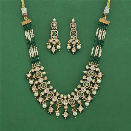 Kundan Choker Necklace Set With Mehndi Plating