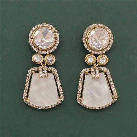 Kundan Classic Earring With Mehndi Plating