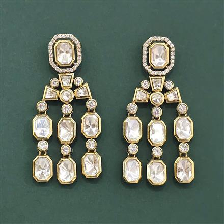 Kundan Classic Earring With Carat Mehndi  Plating