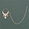 Kundan Moti Nose Ring With Carat Mehndi  Plating