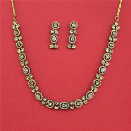 Kundan Classic Necklace With Mehndi Plating