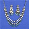 Kundan Classic Necklace Set With Mehndi Plating