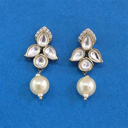 Kundan Classic Earring With Mehndi Plating