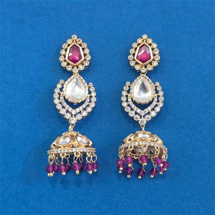 Kundan Jhumki With Carat Plating