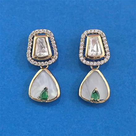Kundan Classic Earring With Mehndi Plating