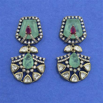 Kundan Classic Earring With Mehndi Plating