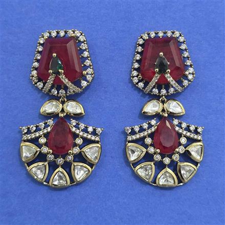 Kundan Classic Earring With Mehndi Plating