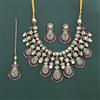 Kundan Classic Necklace Set With Mehndi Plating