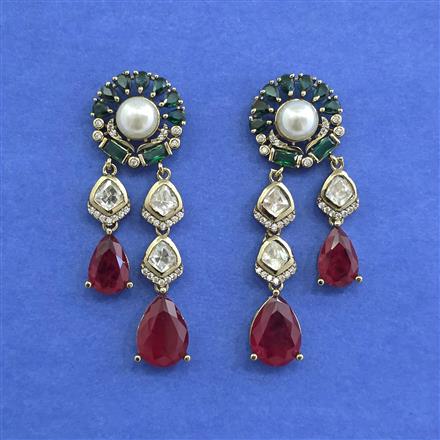 Kundan Classic Earring With Mehndi Plating