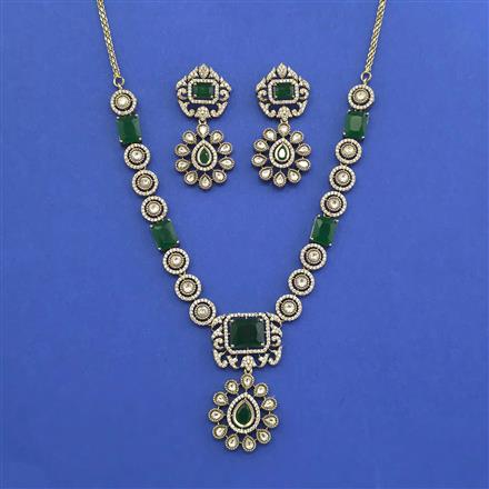 Kundan Classic Necklace With Mehndi Plating
