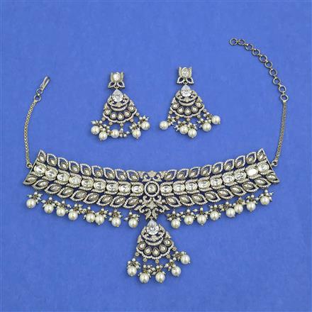 Kundan Classic Necklace With Mehndi Plating