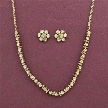 Kundan Delicate Necklace With Carat Mehndi Plating