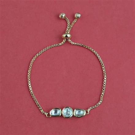 Kundan Adjustable Bracelet With Carat Plating