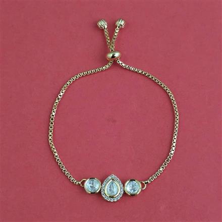 Kundan Adjustable Bracelet With Carat Plating