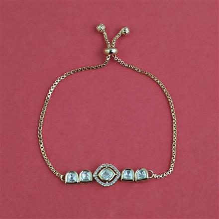 Kundan Adjustable Bracelet With Carat Plating